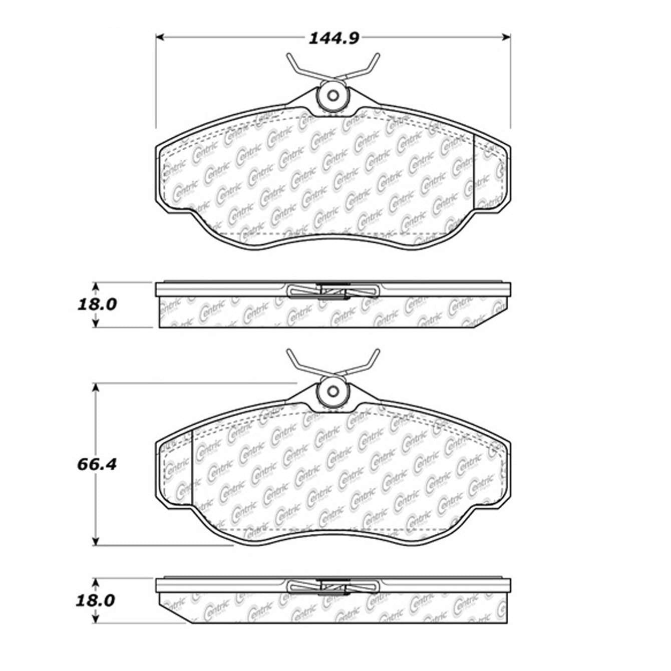 Centric Parts Disc Brake Pad Set Semi-Metallic with Shims for 2004-1999 Land Rover Discovery 2002-1995 Range Rover 102.06760