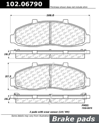 Centric Parts Disc Brake Pad Set 102.06790