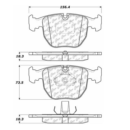 Centric Parts Disc Brake Pad Set Semi-Metallic with Shims for BMW 530i 2003-2001, 540i 2003-1997, 740i 1995, 740i 2001-1997, 740iL 2001-1995, M5 2003-2000, X5 2006-2000, Land Rover Range Rover 2005-2003 102.06810