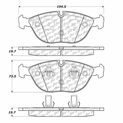Centric Parts Disc Brake Pad Set Semi-Metallic with Shims for 2000-2006 Audi TT Quattro 102.06820
