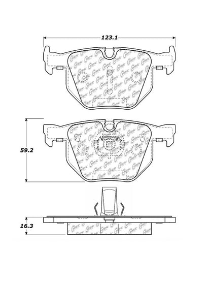 Centric Parts Disc Brake Pad Set Semi-Metallic with Shims for 2004-2010 BMW 5 Series 525i 530i 535i 528i 528xi 535xi 102.06831