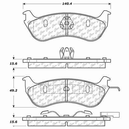 Centric Parts Disc Brake Pad Set Semi-Metallic with Shims for 1996-2002 Ford Crown Victoria Lincoln Town Car Mercury Grand Marquis Volkswagen Derby 102.06900