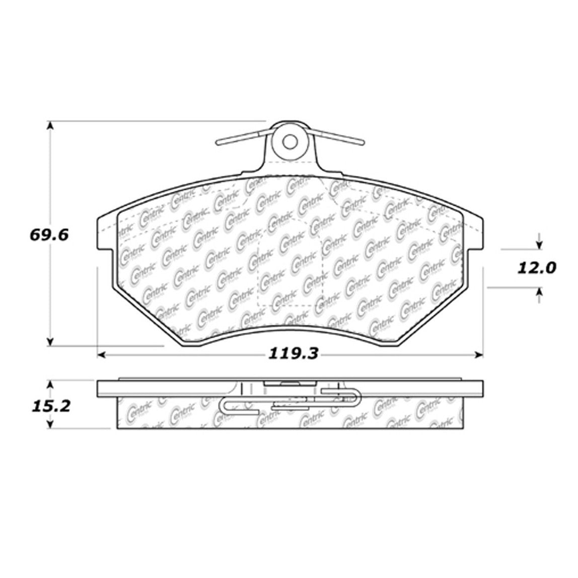 Centric Parts Disc Brake Pad Set Semi-Metallic with Shims for 1984-1998 Audi, Seat, Volkswagen
