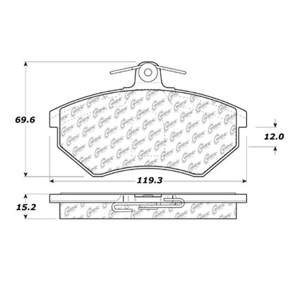 Centric Parts Disc Brake Pad Set Semi-Metallic with Shims for 1984-1998 Audi, Seat, Volkswagen