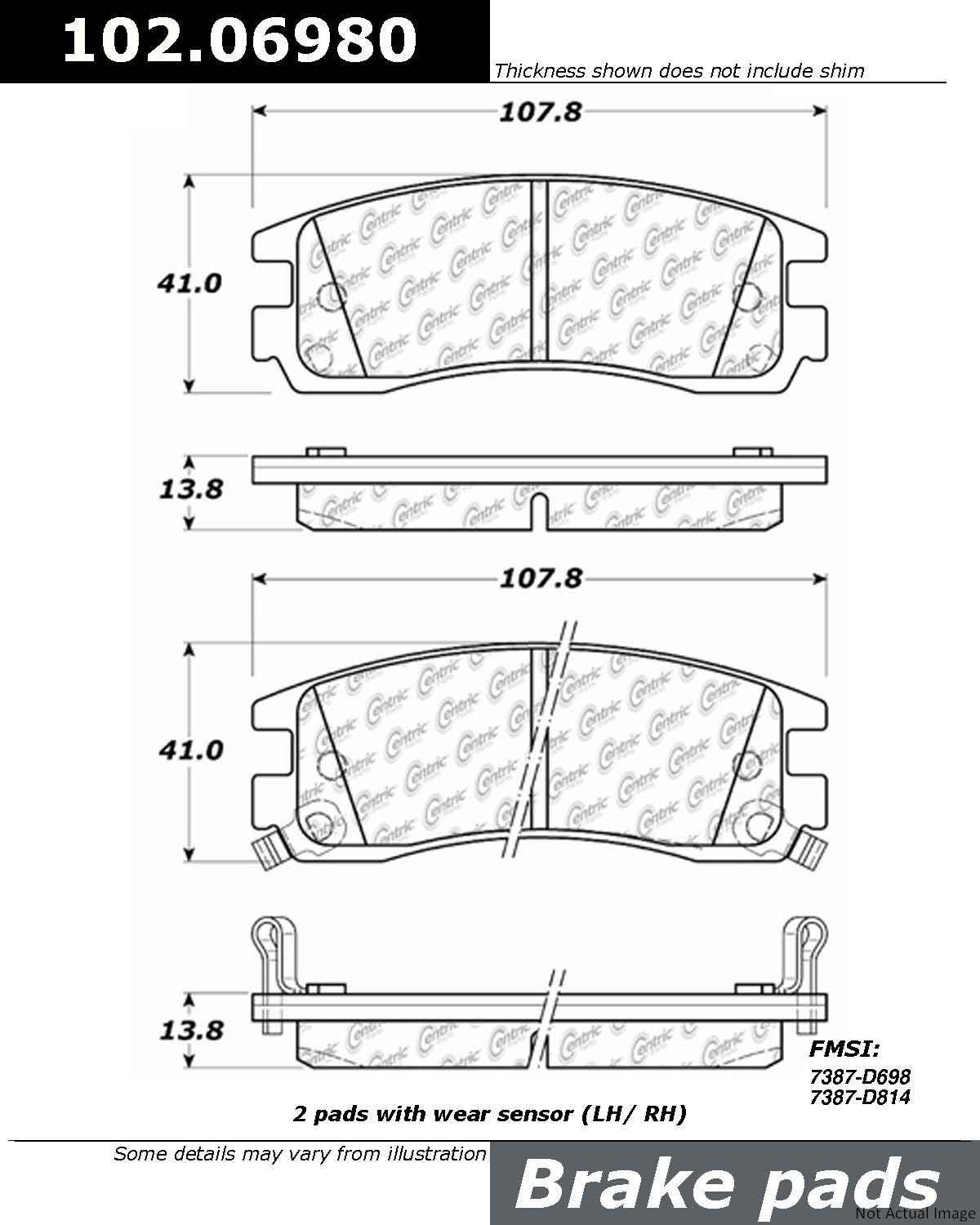 Centric Parts Disc Brake Pad Set 102.06980