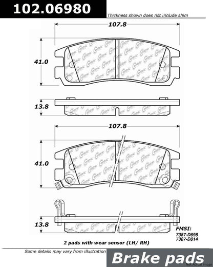 Centric Parts Disc Brake Pad Set 102.06980