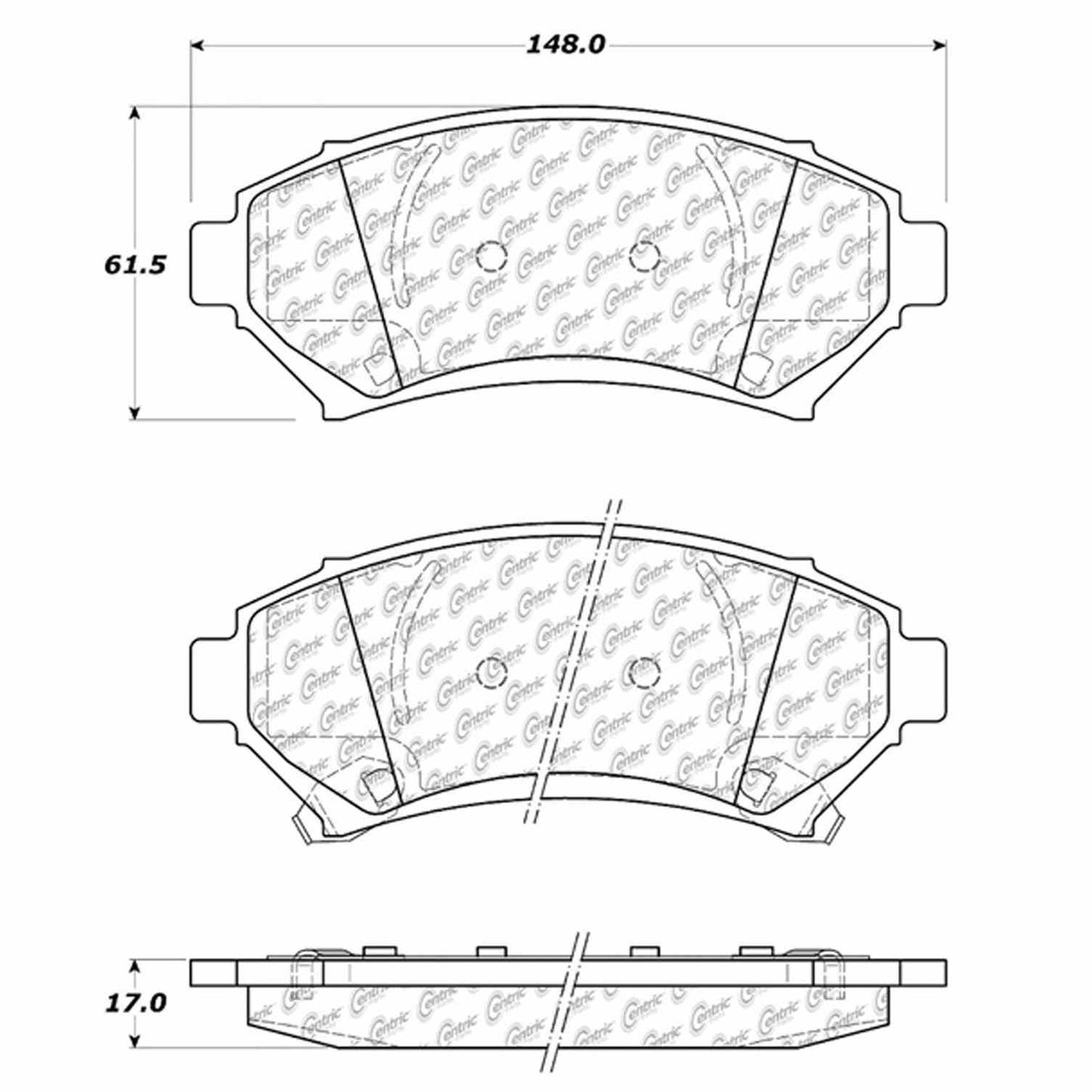 Centric Parts Disc Brake Pad Set Semi-Metallic with Shims for 1997-2005 Buick and Chevrolet Models 102.06990