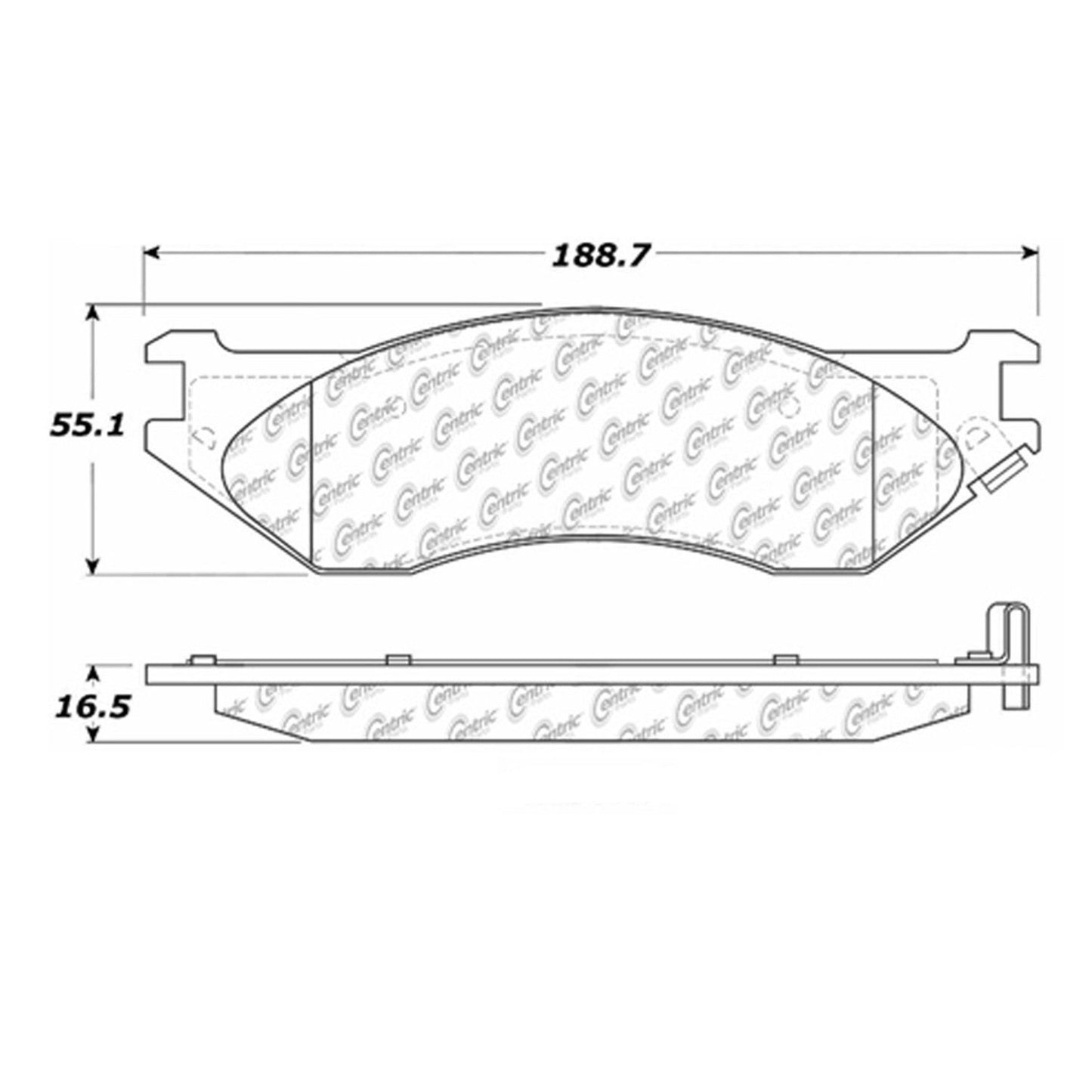 Centric Parts Disc Brake Pad Set Semi-Metallic with Shims for Dodge B1500 1998-2003, Ram 1500 2000-2006, Ford F-150 1997-2003 102.07020