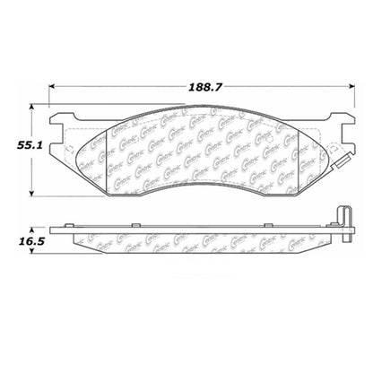 Centric Parts Disc Brake Pad Set Semi-Metallic with Shims for Dodge B1500 1998-2003, Ram 1500 2000-2006, Ford F-150 1997-2003 102.07020