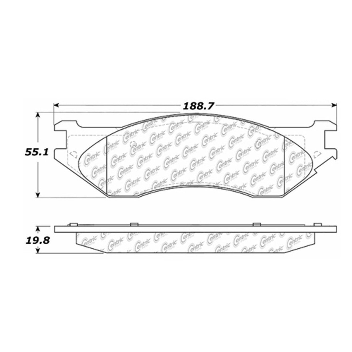 Centric Parts Disc Brake Pad Set Semi-Metallic with Shims for 2006-2008 Dodge Ram 1500 102.07021