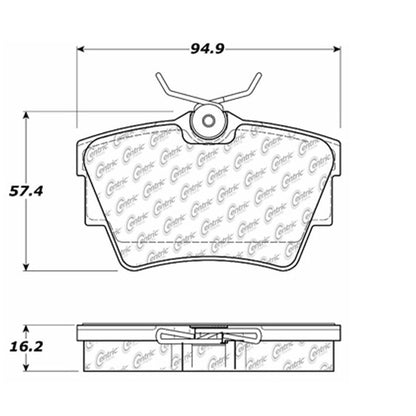 Centric Parts Disc Brake Pad Set Semi-Metallic with Shims for Renault Trafic 2008-2014 Volkswagen EuroVan 1996-1999 2004 2006-2009 102.07060