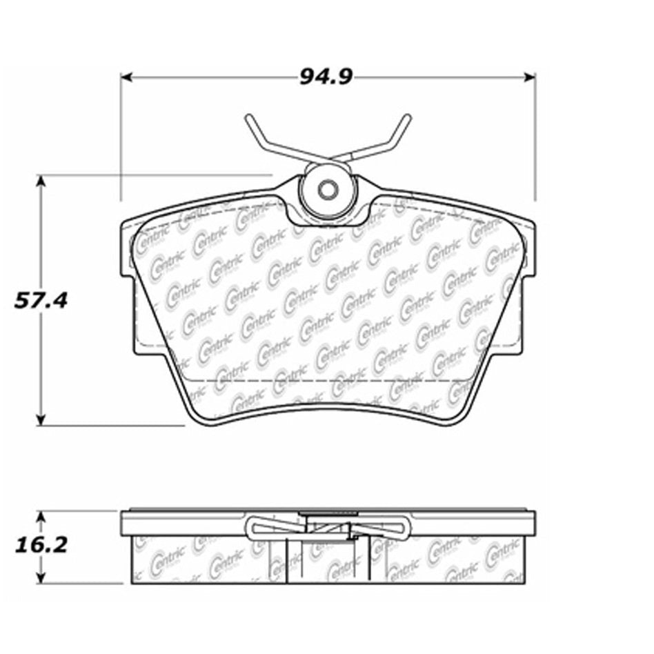 Centric Parts Disc Brake Pad Set Semi-Metallic with Shims for Renault Trafic 2008-2014 Volkswagen EuroVan 1996-1999 2004 2006-2009 102.07060