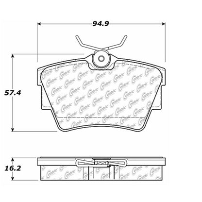 Centric Parts Disc Brake Pad Set Semi-Metallic with Shims for Renault Trafic 2008-2014 Volkswagen EuroVan 1996-1999 2004 2006-2009 102.07060