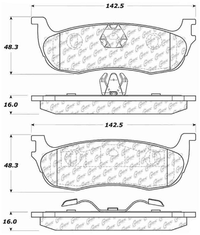 Centric Parts Disc Brake Pad Set Semi-Metallic with Shims for 2002-2011 Ford Expedition F-150 F-250 Lincoln Blackwood Navigator Town Car