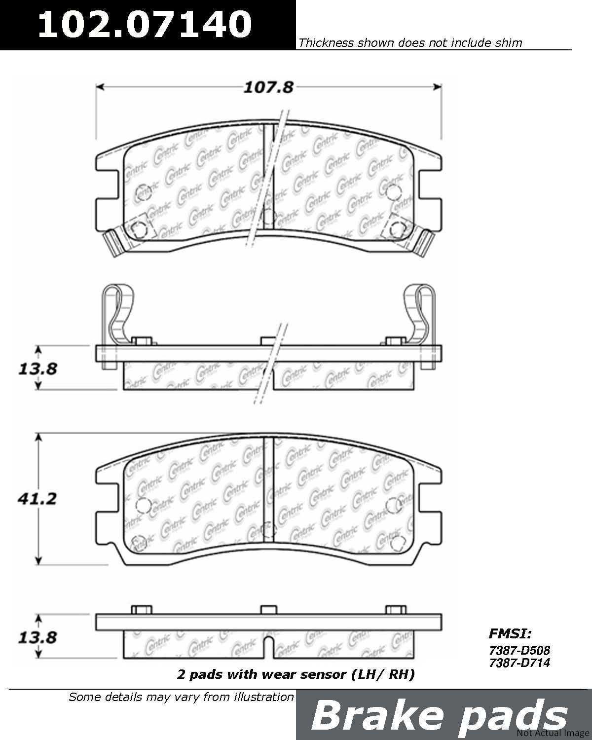 Centric Parts Disc Brake Pad Set 102.07140