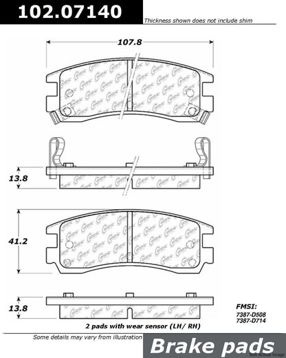 Centric Parts Disc Brake Pad Set 102.07140
