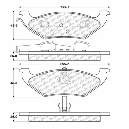 Centric Parts Disc Brake Pad Set Semi-Metallic with Shims for 1995-2002 Chrysler Grand Voyager Town & Country Dodge Grand Caravan Plymouth Grand Voyager 102.07150