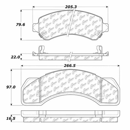 Centric Parts Disc Brake Pad Set Semi-Metallic with Shims for 1990-1988 Chevrolet C50/C60/C70 102.07170