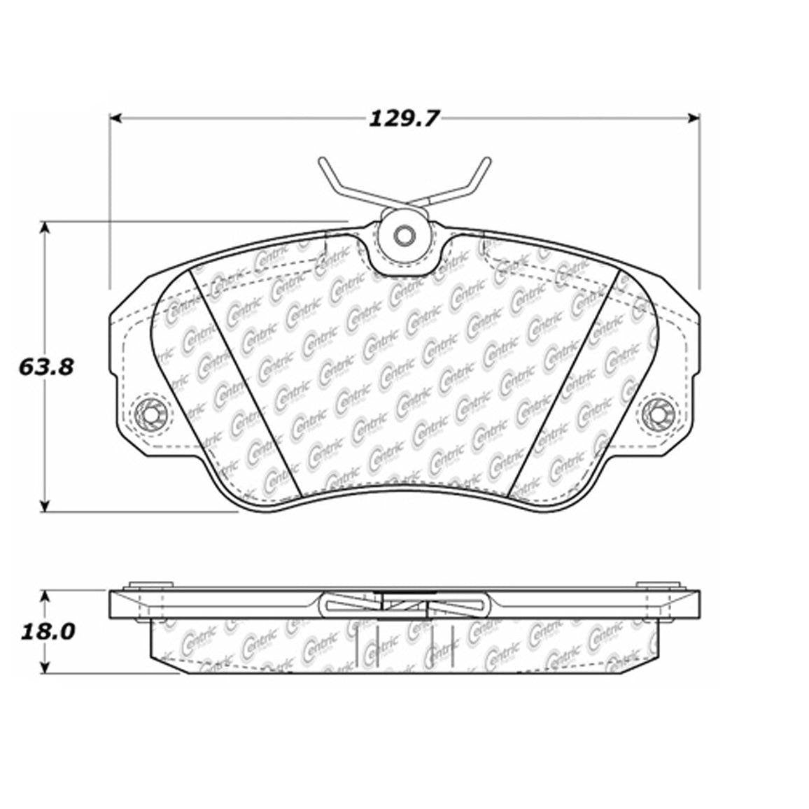 Centric Parts Disc Brake Pad Set Semi-Metallic with Shims for 1997-2001 Cadillac Catera 102.07200