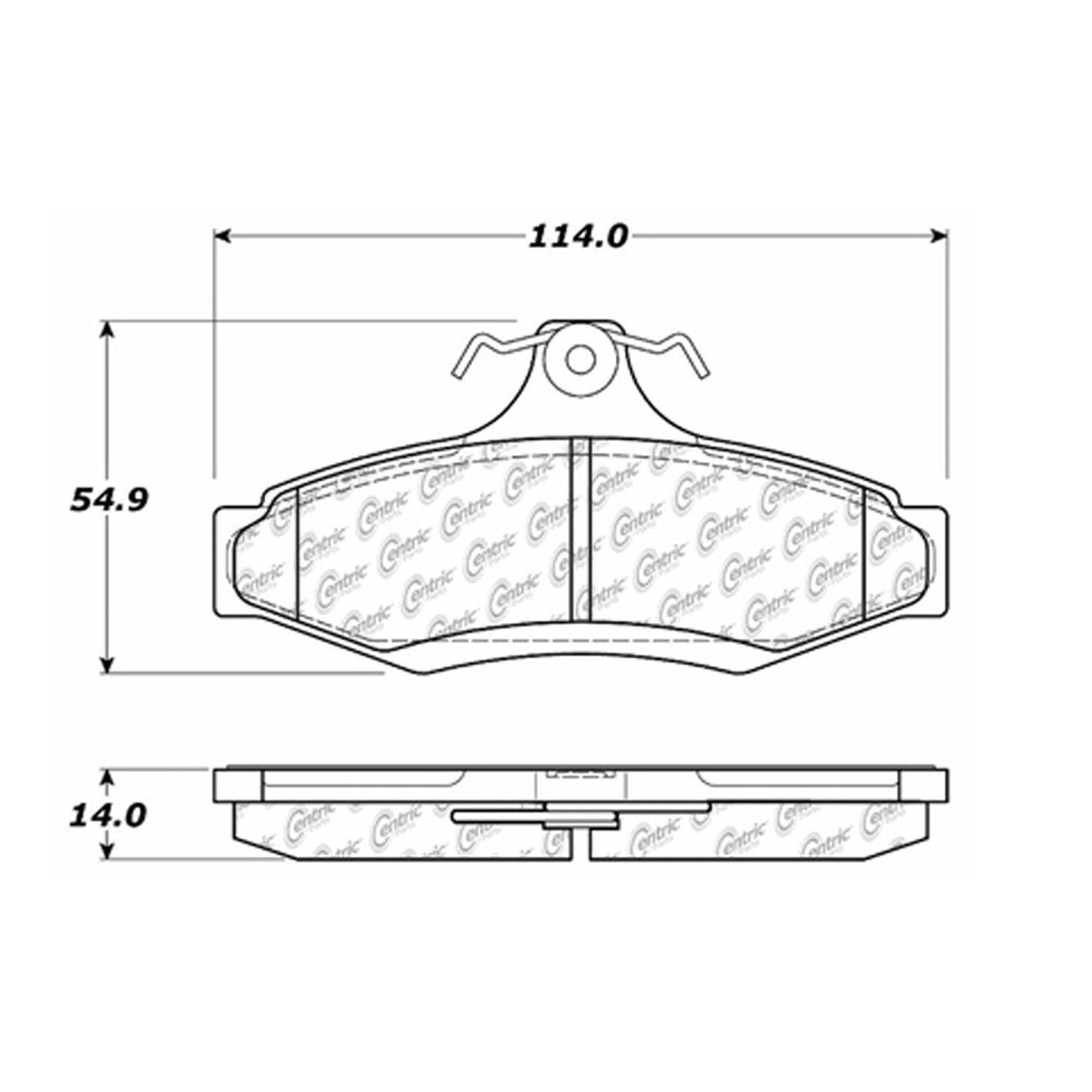 Centric Parts Disc Brake Pad Set Semi-Metallic with Shims for 1999-2002 Daewoo Leganza Nubira Mitsubishi Diamante 102.07240