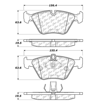 Centric Parts Disc Brake Pad Set Semi-Metallic with Shims for BMW 330i 2007, 525i 2003-2001, 525i 2010-2008, 528i 2000-1996 102.07250