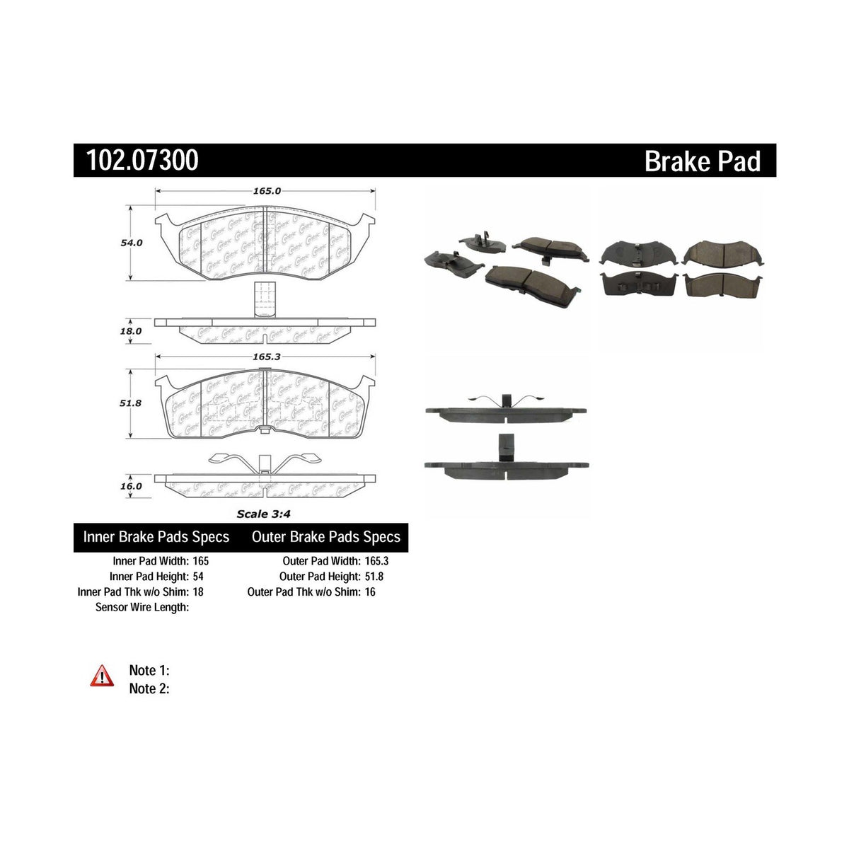 Centric Parts Disc Brake Pad Set Semi-Metallic with Shims for 2004-1999 Chrysler 300M Concorde Intrepid LHS Dodge Intrepid 102.07300