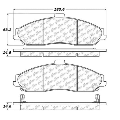 Centric Parts Disc Brake Pad Set Semi-Metallic with Shims for 2004-2009 Cadillac XLR, 1997-2013 Chevrolet Corvette, 2005-2006 Pontiac GTO 102.07310