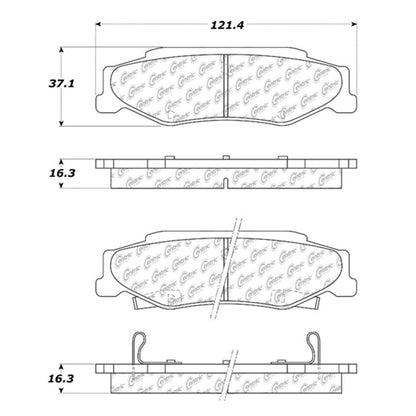 Centric Parts Disc Brake Pad Set Semi-Metallic with Shims for 2004-2009 Cadillac XLR 1997-2013 Chevrolet Corvette 102.07320