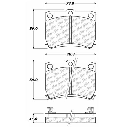 Centric Parts Disc Brake Pad Set Semi-Metallic with Shims for 1997-2004 Mitsubishi Montero Sport 102.07330