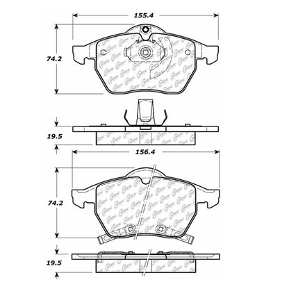Centric Parts Disc Brake Pad Set Semi-Metallic with Shims for 1996-1999 Audi A4, 1996-1999 Audi A4 Quattro, 2000 S3, 1998-1999 Volkswagen Passat 102.07360