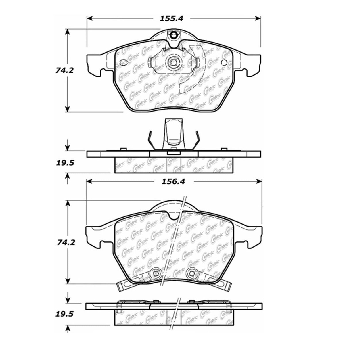 Centric Parts Disc Brake Pad Set Semi-Metallic with Shims for 1996-1999 Audi A4, 1996-1999 Audi A4 Quattro, 2000 S3, 1998-1999 Volkswagen Passat 102.07360