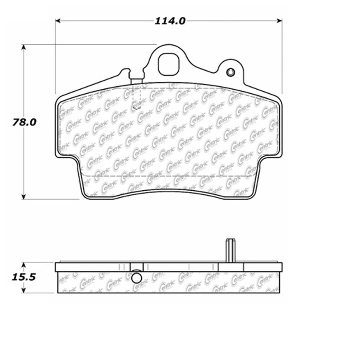 Centric Parts Disc Brake Pad Set Semi-Metallic with Shims for 1997-2008 Porsche Boxster, 2007-2008 Cayman 102.07370