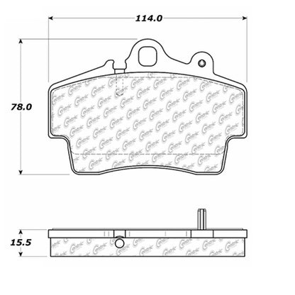 Centric Parts Disc Brake Pad Set Semi-Metallic with Shims for 1997-2008 Porsche Boxster, 2007-2008 Cayman 102.07370