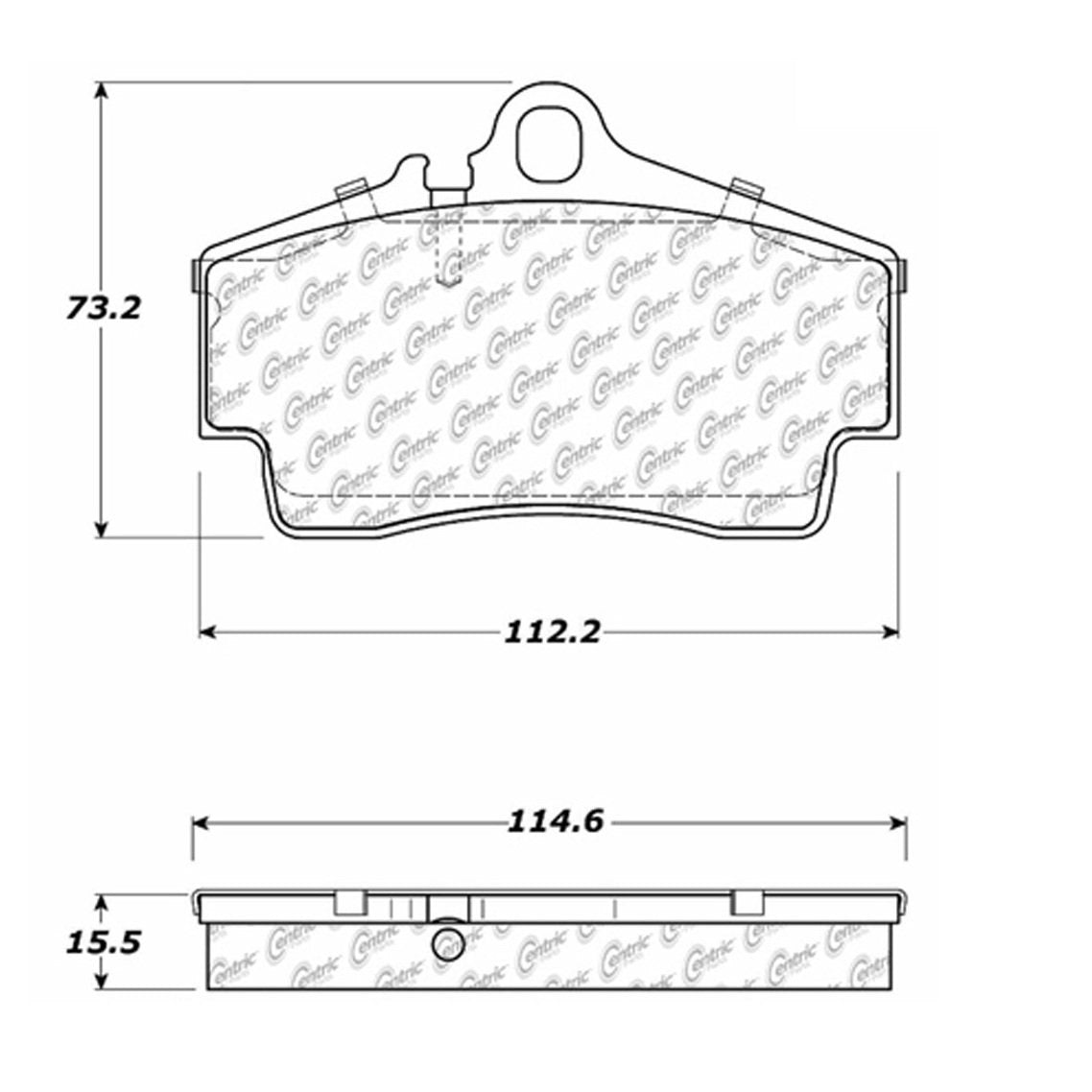 Centric Parts Disc Brake Pad Set Semi-Metallic with Shims for 2008-1999 Porsche 911 2008-1997 Boxster 2012-2010 Boxster 2008-2006 Cayman 2012-2010 102.07380