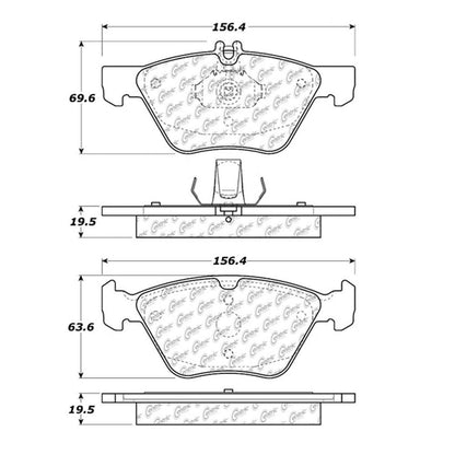 Centric Parts Disc Brake Pad Set Semi-Metallic with Shims for 2004-2008 Chrysler Crossfire 102.07400