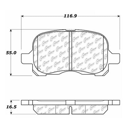 Centric Parts Disc Brake Pad Set Semi-Metallic with Shims for 1998-2002 Chevrolet Prizm Toyota Corolla 102.07410