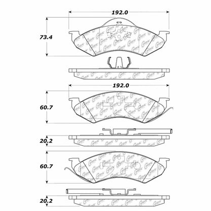 Centric Parts Disc Brake Pad Set Semi-Metallic with Shims for 1998-1999 Dodge Dakota Durango 102.07460