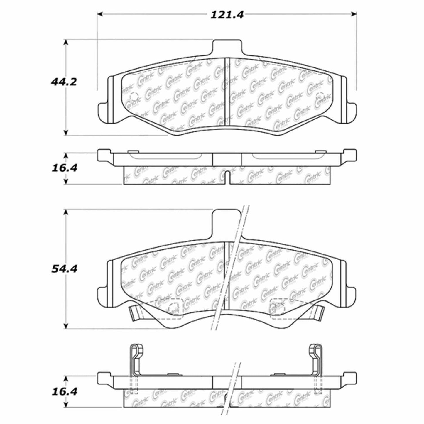 Centric Parts Disc Brake Pad Set Semi-Metallic with Shims for 1998-2002 Chevrolet Camaro Pontiac Firebird 102.07500