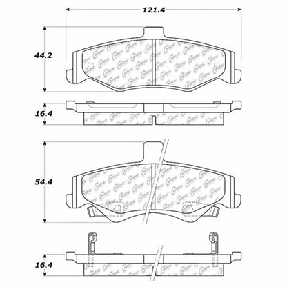 Centric Parts Disc Brake Pad Set Semi-Metallic with Shims for 1998-2002 Chevrolet Camaro Pontiac Firebird 102.07500