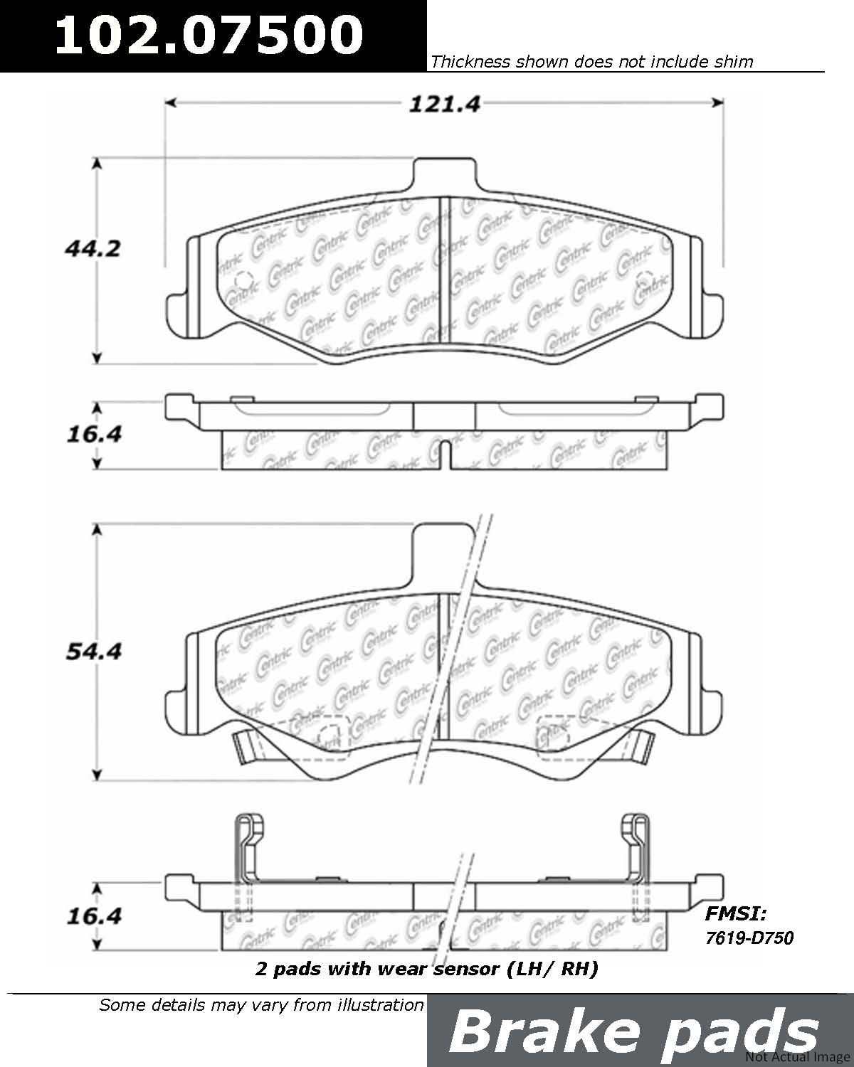 C-Tek Semi-Metallic Brake Pads with Shims 102.07500