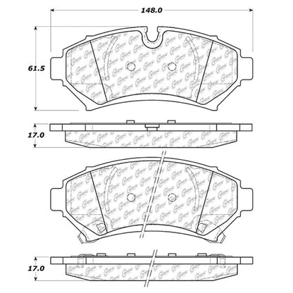 Centric Parts Disc Brake Pad Set Semi-Metallic with Shims for 1998-2003 Cadillac Seville 102.07530