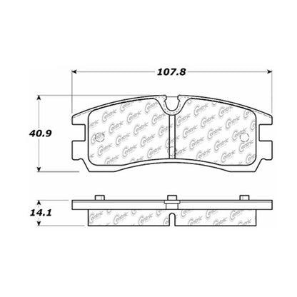 Centric Parts Disc Brake Pad Set Semi-Metallic with Shims for 1998-2003 Cadillac Seville 102.07540