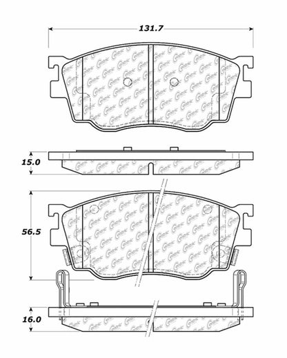 Centric Parts Disc Brake Pad Set Semi-Metallic with Shims for 1998-2003 Mazda 626 Protege 102.07550