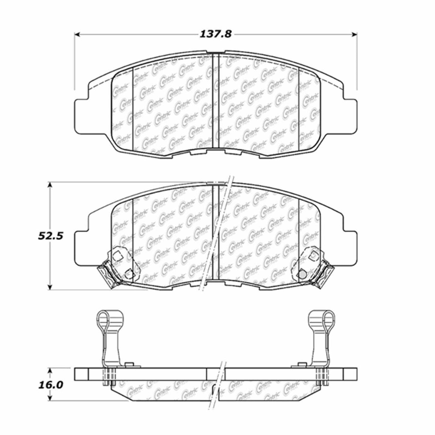 Centric Parts Disc Brake Pad Set Semi-Metallic with Shims for 1997-2005 Acura EL, 1998-2002 Honda Accord, 1996-2011 Civic, 2010-2014 Insight 102.07640