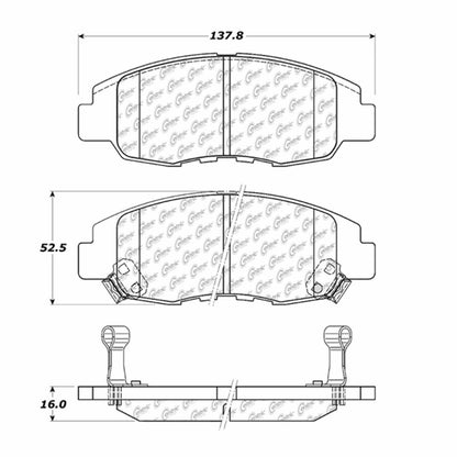 Centric Parts Disc Brake Pad Set Semi-Metallic with Shims for 1997-2005 Acura EL, 1998-2002 Honda Accord, 1996-2011 Civic, 2010-2014 Insight 102.07640