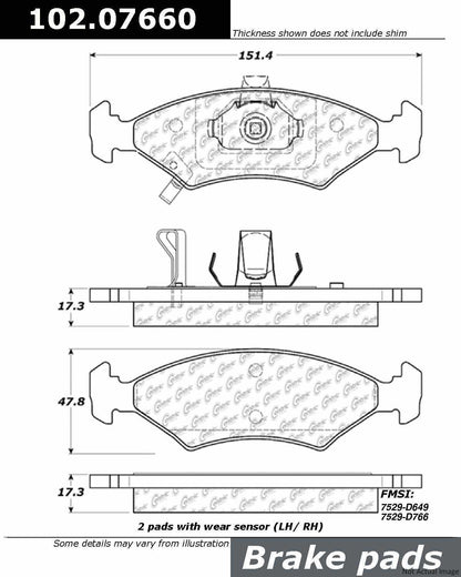 Centric Parts Disc Brake Pad Set 102.07660