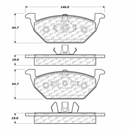 Centric Parts Disc Brake Pad Set Semi-Metallic with Shims for Audi A1 2018-2011, A3 2004-1998 102.07680
