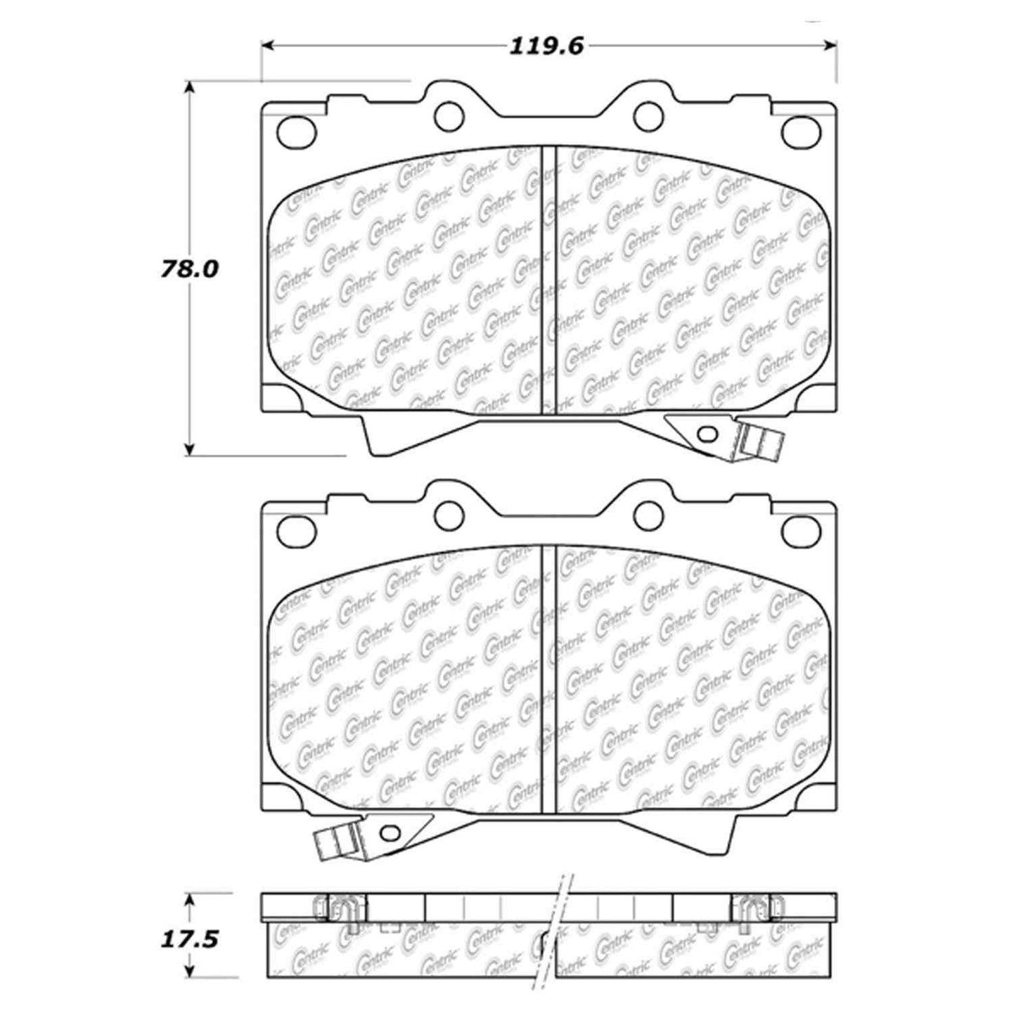Centric Parts Disc Brake Pad Set Semi-Metallic with Shims for 2007-1998 Lexus LX470 Toyota Land Cruiser 102.07720