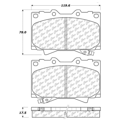 Centric Parts Disc Brake Pad Set Semi-Metallic with Shims for 2007-1998 Lexus LX470 Toyota Land Cruiser 102.07720
