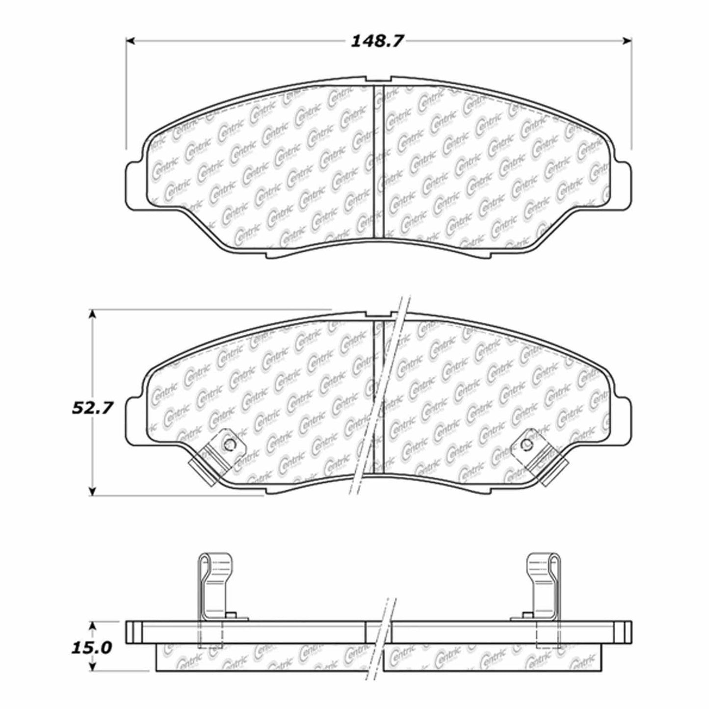 Centric Parts Disc Brake Pad Set Semi-Metallic with Shims for 1998-2002 Kia Sportage 102.07740